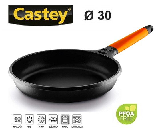 CSTF5-I30  SARTÉN ALUMINIO FUNDIDO MANGO DESMONTABLE ORANGE CASTEY 30CM