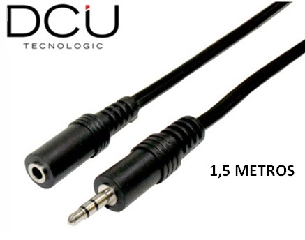 DCU307015  CABLE ALARGADOR JACK M- JACK H 3,5mm DCU BASIC 1,5M.