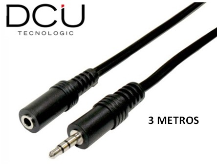 DCU307030  CABLE ALARGADOR JACK M- JACK H 3,5mm DCU BASIC 3M.