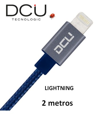 DCU34101250  CABLE IPHONE LIGHTNING DCU - USB 2M. AZUL-ALUMINIO