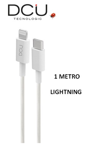 DCU34101300  CABLE IPHONE DCU LIGHTNING - TIPO C MFI PVC BLANCO 1M