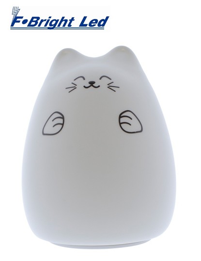 FBR2400614  LUZ NOCTURNA LED F.BRIGHT SILICONA GATO BLANCO