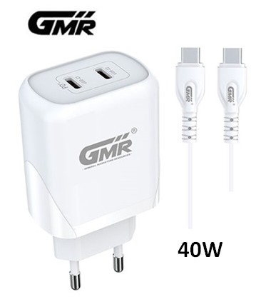 GMRCH3103  ALIMENTADOR GMR 2XTIPO C 40W + CABLE TIPO C A C