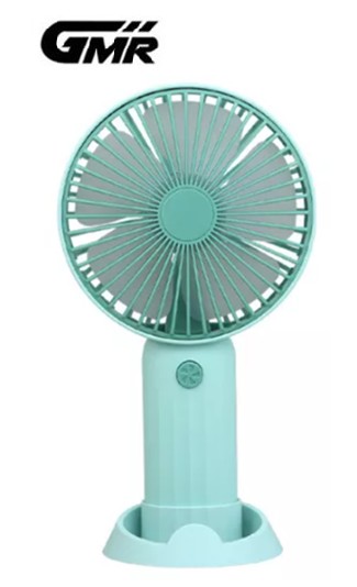 GMRVT1355VE  VENTILADOR DE MANO GMR RECARGABLE SOPORTE MÓVIL VERDE