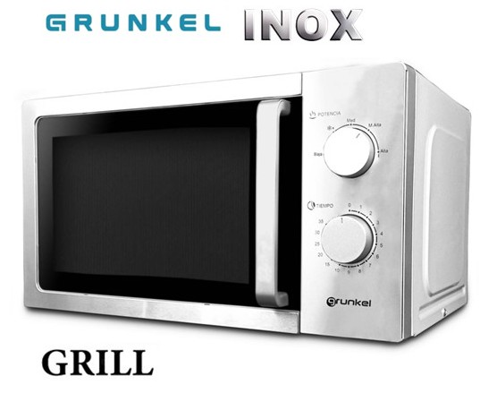 GRKMWG20INOX  MICROONDAS GRUNKEL CON GRILL 20L INOX