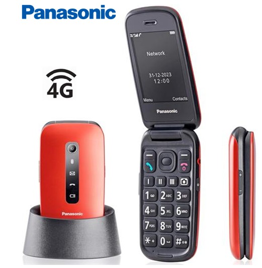 PANKXTU550RJ  TELÉFONO MÓVIL 4G PANASONIC USO FÁCIL ROJO