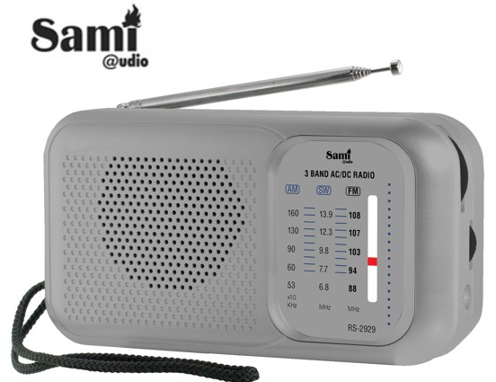 SAMRS2929GR  RADIO RED Y PILAS SAMI 3 BANDAS GRIS