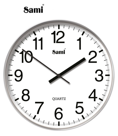 SAMRSP11631  RELOJ DE PARED SILENCIOSO SAMI TAIWAN PLATA MATE