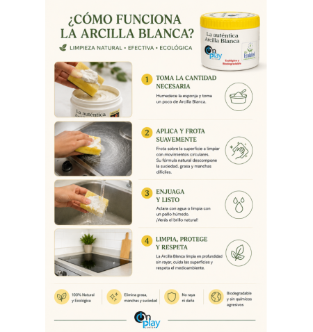 TARRO ARCILLA BLANCA ONPLAY 400GR