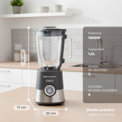 BATIDORA DE VASO CRISTAL GRUNKEL CHEFMIX 1000 W.