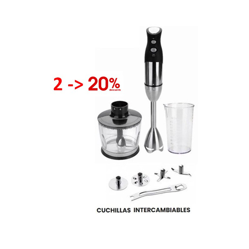 Batidora Lacor 700W + Picadora Cuchillas Intercambiables
