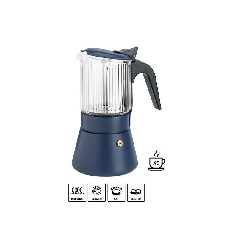 Cafetera Inoxibar Italiana Clair Blue 9 Tazas