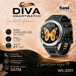 SMARTWATCH SAMI DIVA NEGRO PLATA
