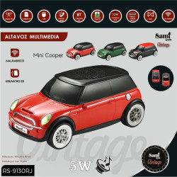 ALTAVOZ BLUETOOTH SAMI MINI COOPER ROJO