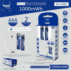 PILA SAMI RECARGABLE LR03 X 2(1000 mWh)