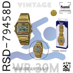 RELOJ PULSERA SAMI VINTAGE LDC WR30M DORADO