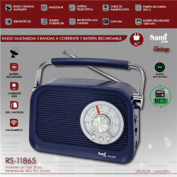 RADIO SAMI 3 BANDAS VINTAGE AZUL