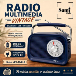 RADIO SAMI 3 BANDAS VINTAGE AZUL