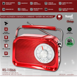 RADIO SAMI 3 BANDAS VINTAGE ROJA