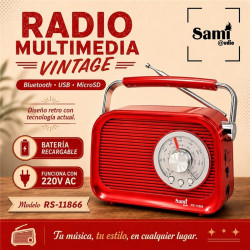 RADIO SAMI 3 BANDAS VINTAGE ROJA