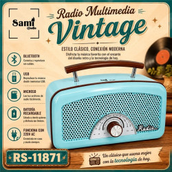 RADIO SAMI 3 BANDAS VINTAGE CELESTE