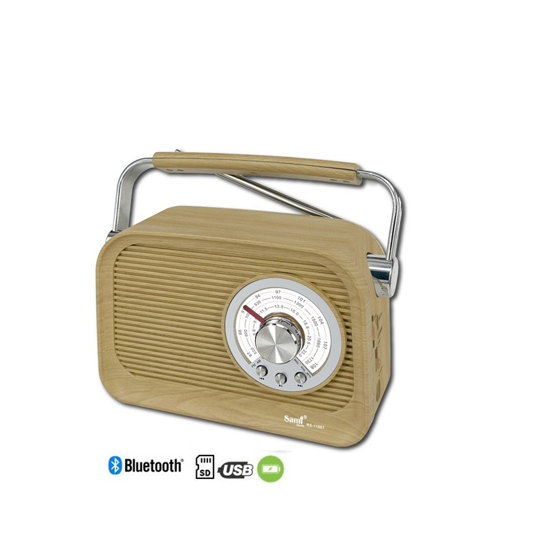Radio Sami 3 Bandas Vintage Madera Clara