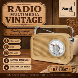 RADIO SAMI 3 BANDAS VINTAGE MADERA CLARA