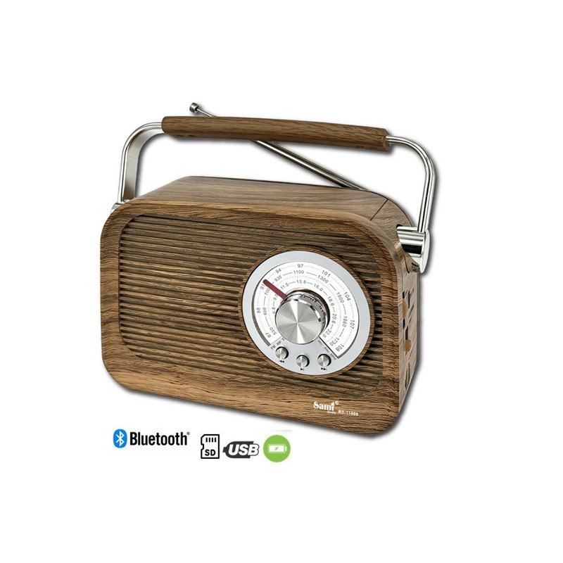 Radio Sami 3 Bandas Vintage Madera Oscura