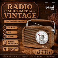 RADIO SAMI 3 BANDAS VINTAGE MADERA OSCURA