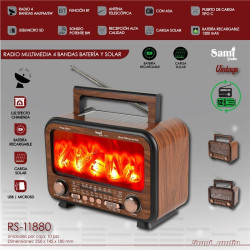 RADIO SAMI 4 BANDAS LUZ ESTILO CHIMENEA