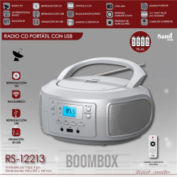 RADIO CD SAMI PORTÁTIL CON USB BLANCO