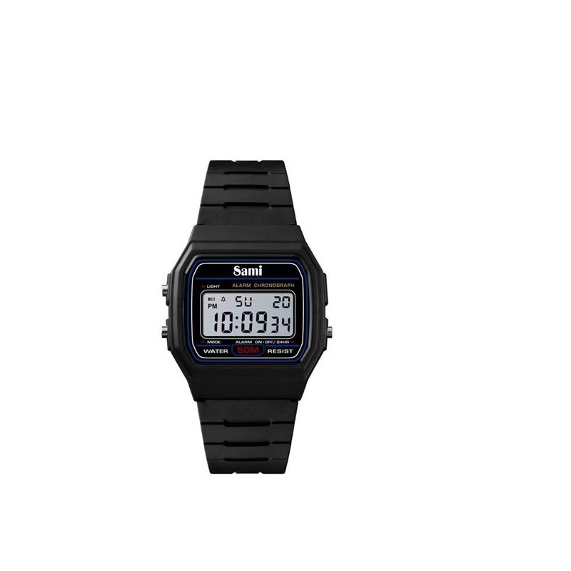Reloj Pulsera Sami Vintage LCD WR50M Negro