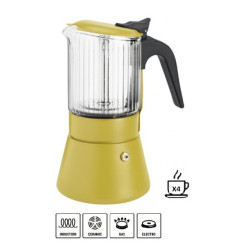 Cafetera Inoxibar Italiana Clair Mustard 4 Tazas