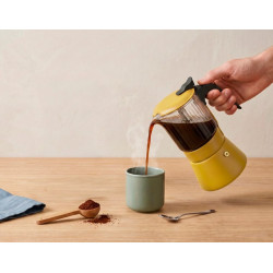 CAFETERA INOXIBAR ITALIANA CLAIR MUSTARD 4 TAZAS