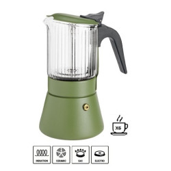 Cafetera Inoxibar Italiana Clair Green 6 Tazas