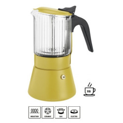 Cafetera Inoxibar Italiana Clair Mustard 6 Tazas