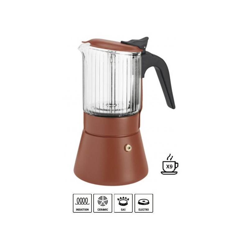 Cafetera Inoxibar Italiana Clair Terra 9 Tazas