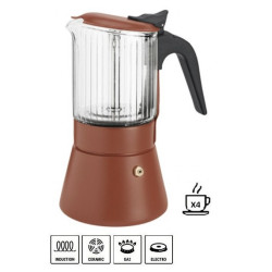 Cafetera Inoxibar Italiana Clair Terra 4 Tazas