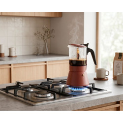 CAFETERA INOXIBAR ITALIANA CLAIR TERRA 4 TAZAS