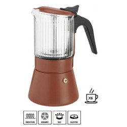 Cafetera Inoxibar Italiana Clair Terra 6 Tazas