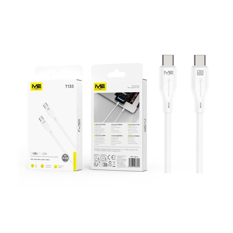Cable M2TEC USB Tipo C a USB C PD 60W