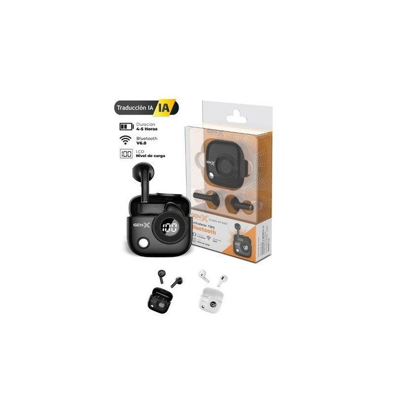 Auricular GEN X TWS BT Táctil Traducción IA Blanco