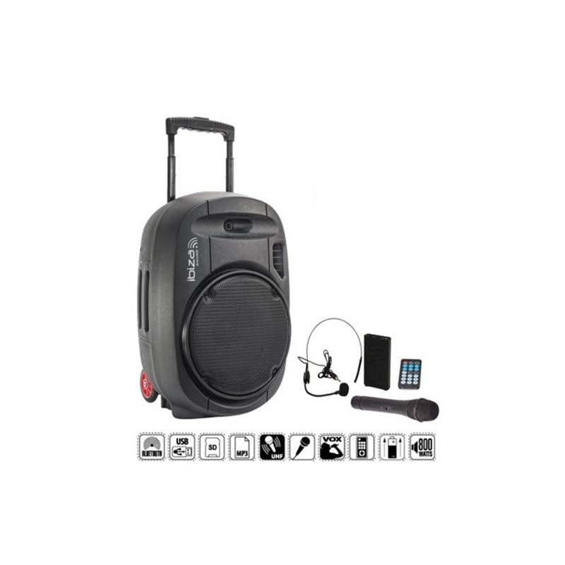 Altavoz Portátil Ibiza PORT15 VHF Bt-mkii TWS