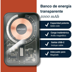 POWER BANK GRUNDIG TRANSPARENTE  5000 mAh